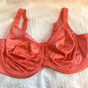 Goddess Keira Banded Underwire Bra in Coral  |  Like New, No Tags  |  Size 42DDD